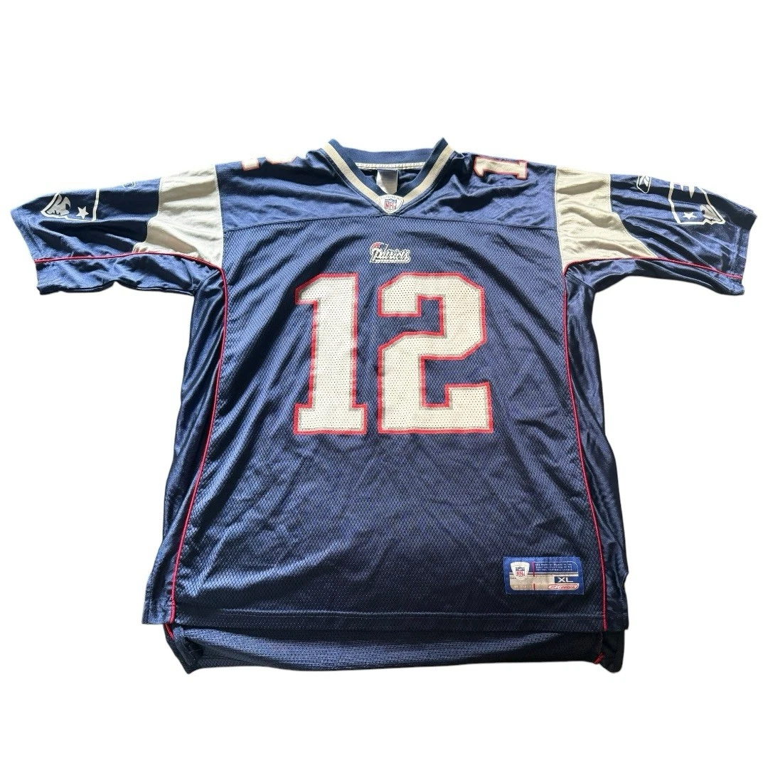 ユニフォーム New England Patriots NFL Jersey Brady Tom Brady #12 New England Patriots Navy Nike NFL Jersey - XL – Rokit