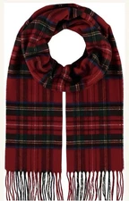 NEW Cashmink V. Fraas Unisex Red Plaid Tartan Made In Germany Scarf Wrap 73”x21”