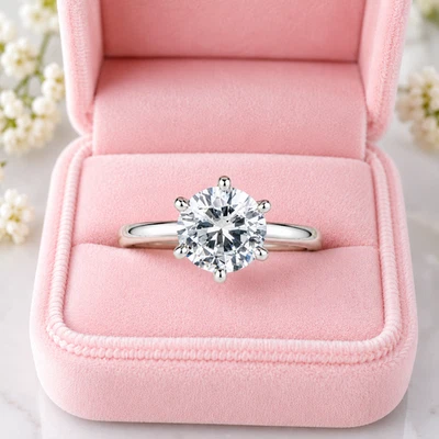 Round Cut 2.50 Ct IGI Certified Lab Grown Diamond Engagement Ring 18K White Gold - Image 1 of 4