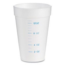 Dart  Graduated Foam Cup, 16 Ounces, 25 per Pack, 40 Packs/Carton