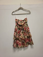 Rachael & Chloe Dress Size M Floral Print Strapless Ruffle Mini Party China