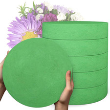 6Pcs Floral Foam round Blocks, Large Wet and Dry Green Foam for Artificial and F