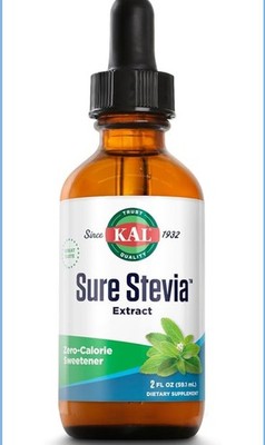 KAL Sure Stevia Liquid Extract 2 oz | Best-Tasting, Zero Calorie, Low Glycemic 