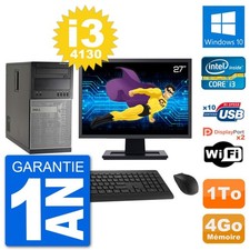 PC Tour Dell 7020 Ecran 27" Intel i3-4130 RAM 4Go Disque 1To Windows 10 Wifi