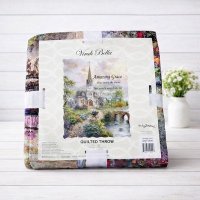 NEW Beautiful Virah Bella Amazing Grace 50x60 Quilted Throw Blanket