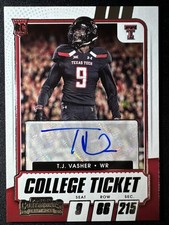 2021 Panini Contenders Draft Picks TJ VASHER College Ticket RC Auto #243 