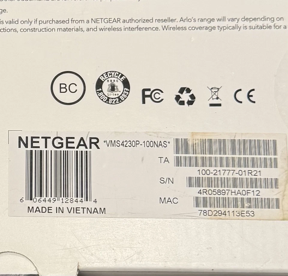 Cámara de seguridad Netgear Arlo Pro 2 1080p HD 2 cables sin caja abierta nueva Foto 3 de 4