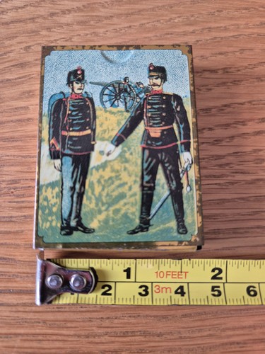 Vintage Lackerli-Huus Pfefferminzdose. Basel Schweiz mit Militaria Motiv - Bild 7 von 8
