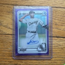 Topps 2020 Bowman Chrome Purple Refractor Auto Lency Delgado /250 White Sox