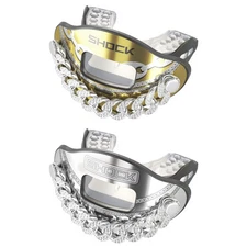 Shock Doctor Men's 3 Pack Max Air Flow 3D Metallic Ice Chain Football Mouthguard