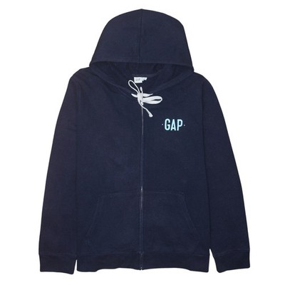 GAP Herren Navy Blau Full Zip Hoodie XL Classic Logo Baumwollmischung