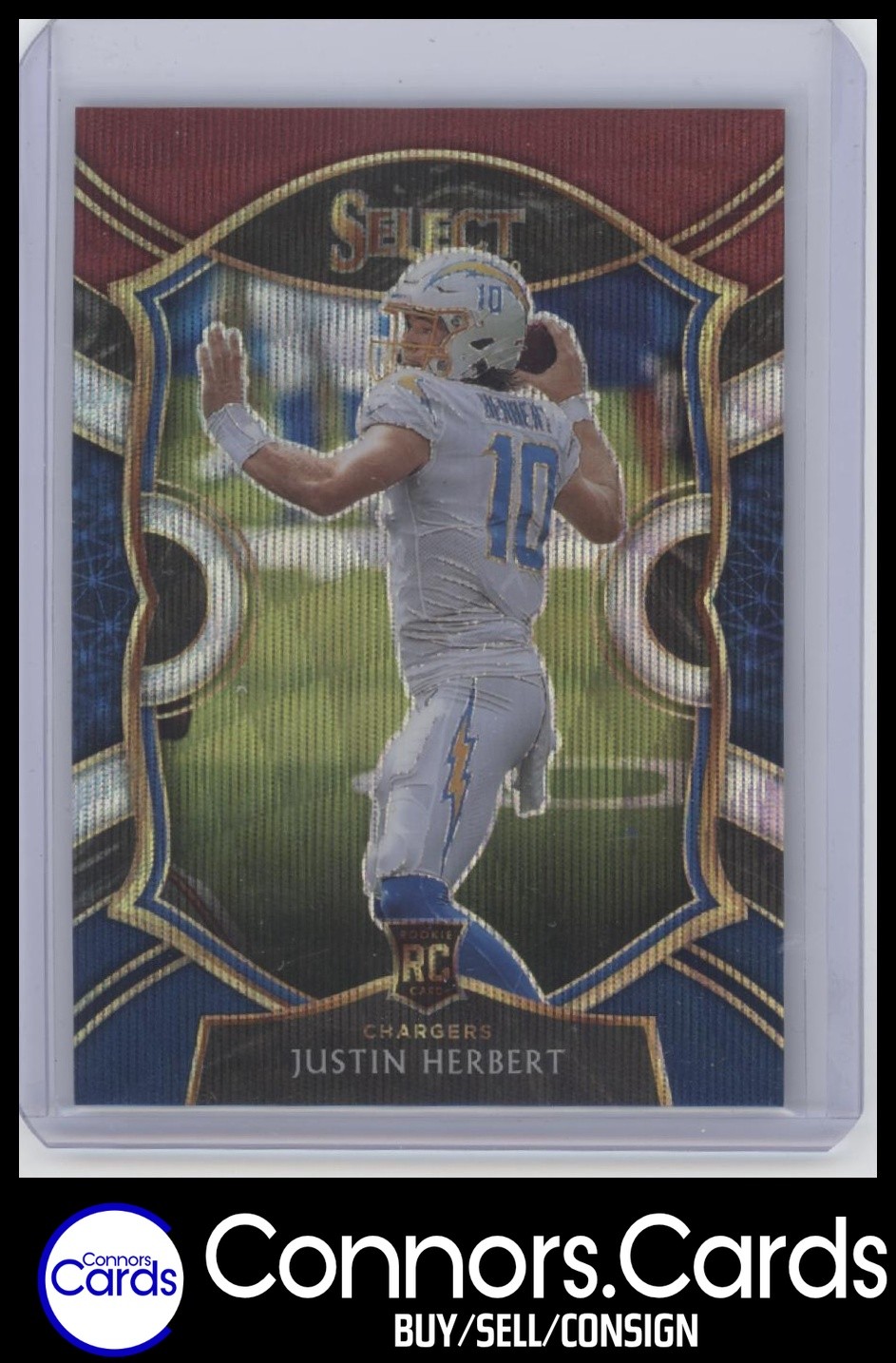 Justin Herbert Rookie 2020 Panini Select #44 Tri-Color Prizm /199