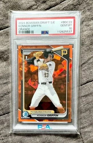 2024 Bowman Chrome Draft Sapphire Konnor Griffin Orange Refractor #/25 PSA 10