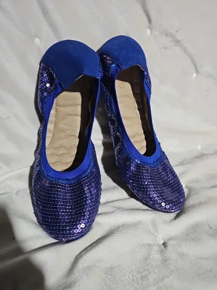 Zapatos planos Ollio para mujer 10Cómodos sin cordones de ballet azul marino  Foto 2 de 3