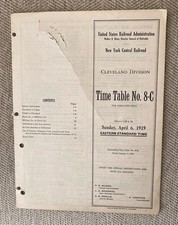 (USRA) New York Central Railroad 4/6/19 Employee Timetable-Cleveland Division
