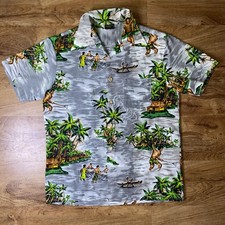 Vtg Jc pennys Towncraft Shirt Mens M Multicolor Hawaiian Aloha Made Korea 70s