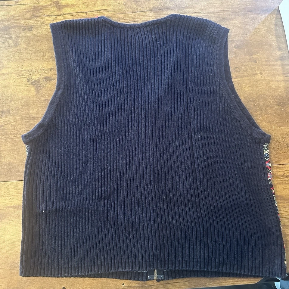 Suéter de Colección Años 90 Requisitos Ramie/Algodón Mezcla Cremallera Para Mujer’s 2XL Chaleco Foto 4 de 4