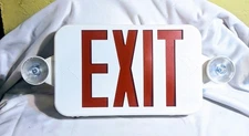 LED Exit Sign Emergency Light–Hi Output Compact Combo Green And Red Unused