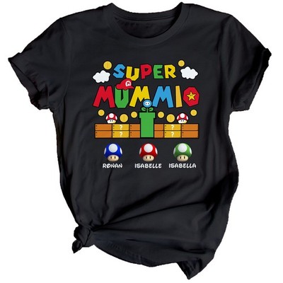 Super Mumio personalisiertes Damen Muttertag T-Shirt Oberteil lustig Mama...