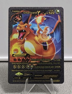 Pokmon Charizard V 522hp Black Foil Fan Art Collector Card TCG | eBay