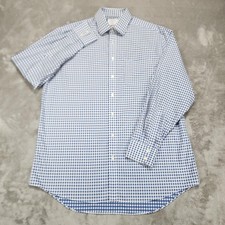Charles Tyrwhitt Shirt Mens 16.5 35 Blue Gingham Classic Fit Non Iron Cotton