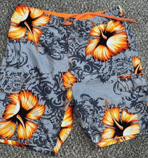 OP Ocean Pacific Hawaiian Board Shorts Mens XL 40-42 Swim Trunks Lined