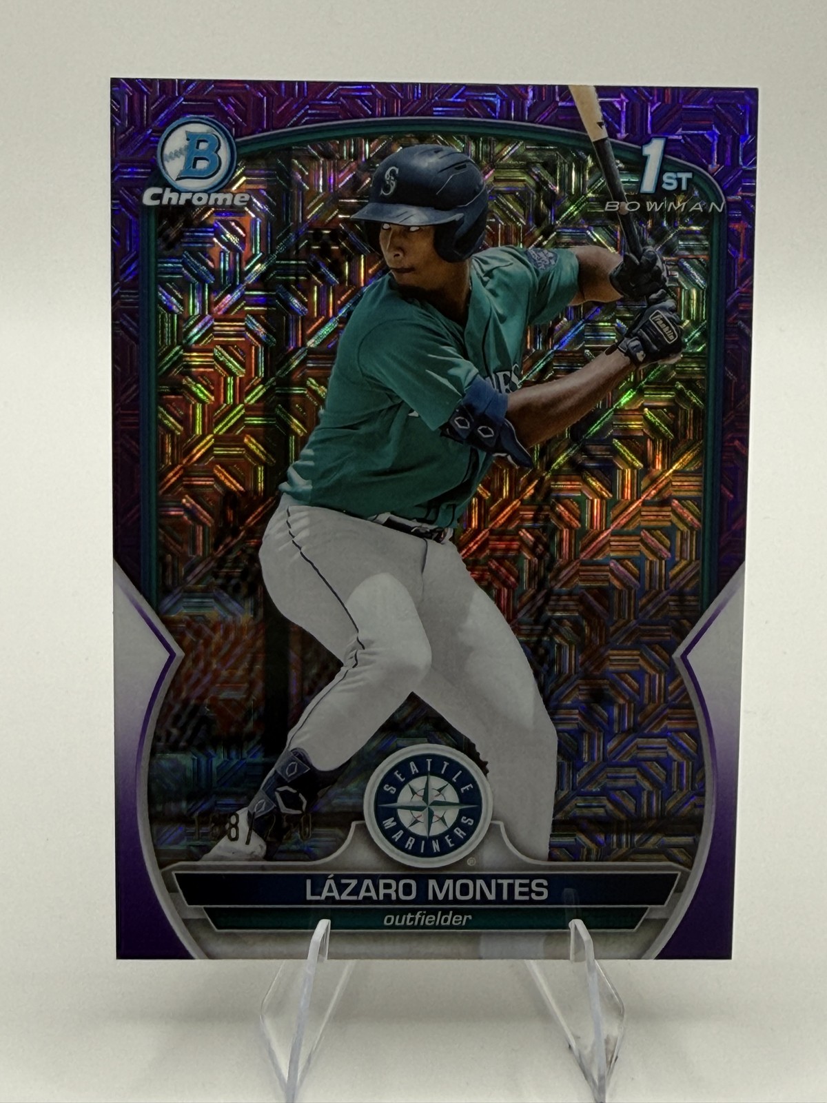 2023 Bowman - Chrome Prospects Lazaro Montes #BCP-58 Purple Mojo Refractor /250