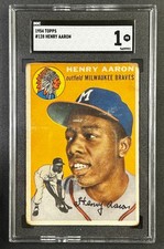 1954 Topps Baseball Henry 'Hank' Aaron #128 RC SGC 1 Atlanta Braves HOF