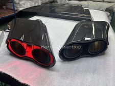 2Pcs Glossy Carbon Exhaust Tips Muffler For Benz G-Class G63 G550 G500 W463 W464