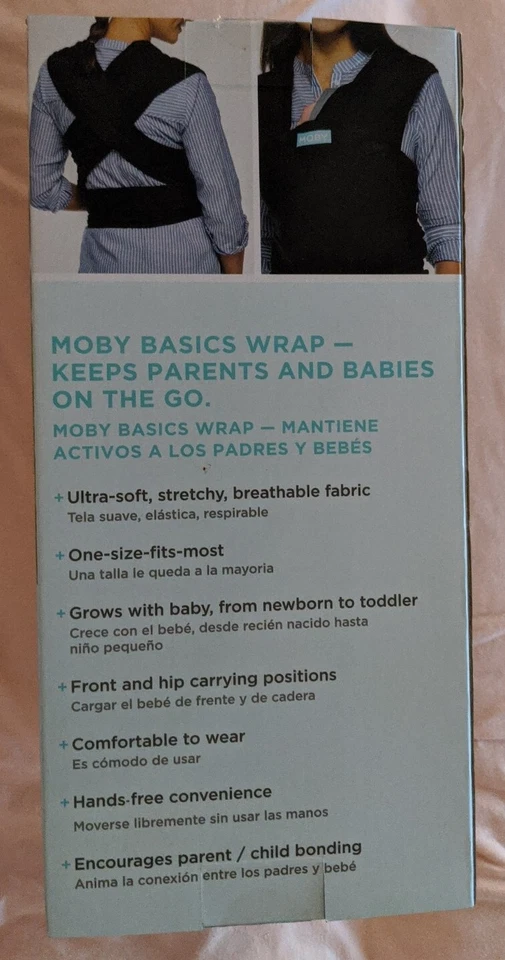 MOBY WRAP Evolution Newborn To Toddler Sling Wrap Charcoal 8-33 LBS/3.6-15KG - Image 2 of 2