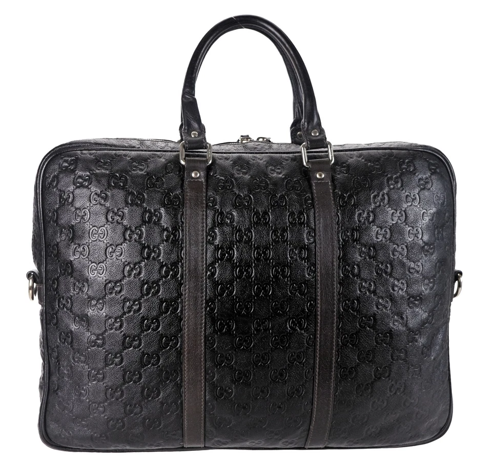 Autêntica GUCCI Guccissima GG Couro Laptop Pasta Bolsa de Negócios Itália Unissex - Imagem 3 de 4