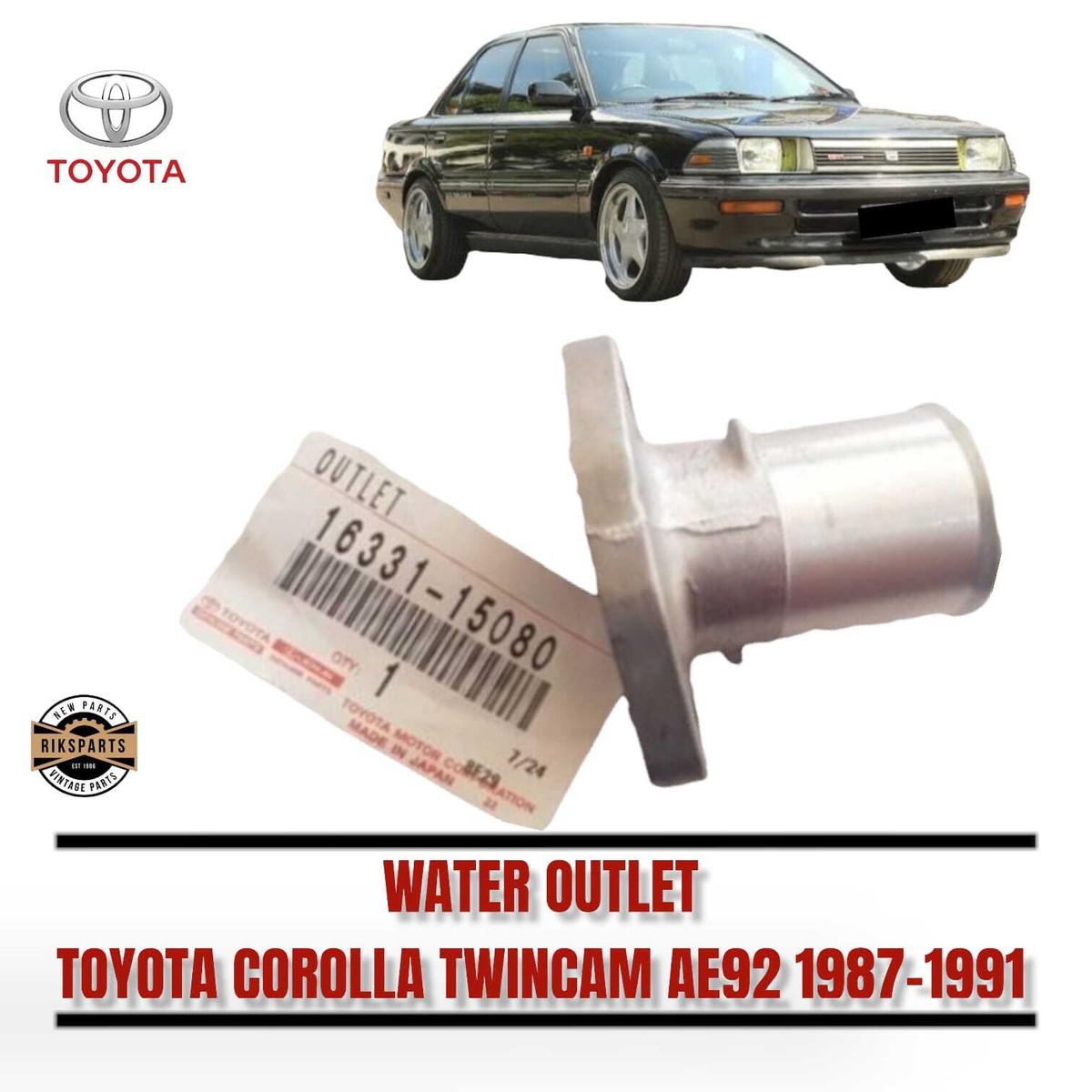 Toyota Corolla AE92 Water Outlet NEW GENUINE 16331-15080 | eBay