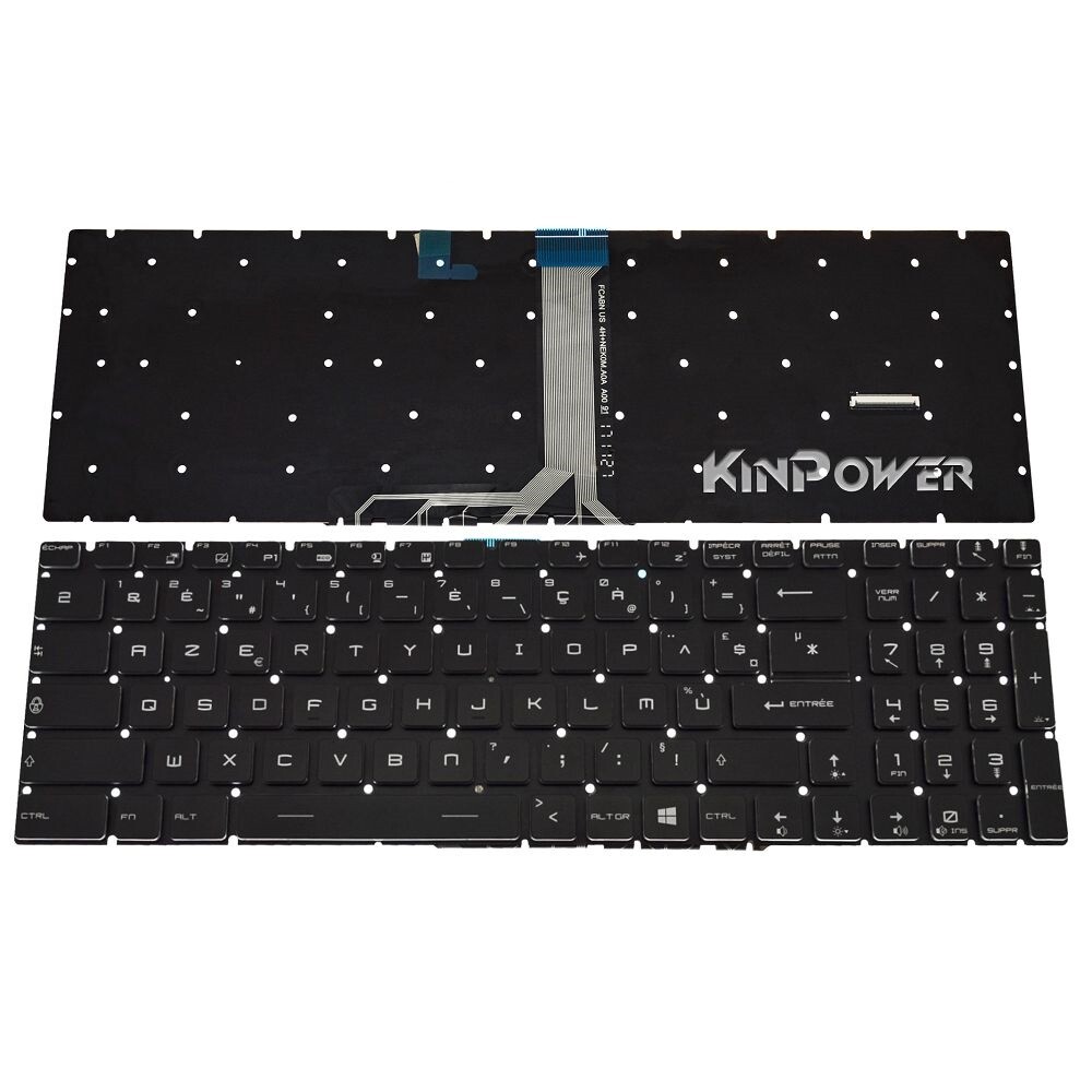 Clavier Azerty MSI GE65 de remplacement avec touches rétroéclairées pour PC portable