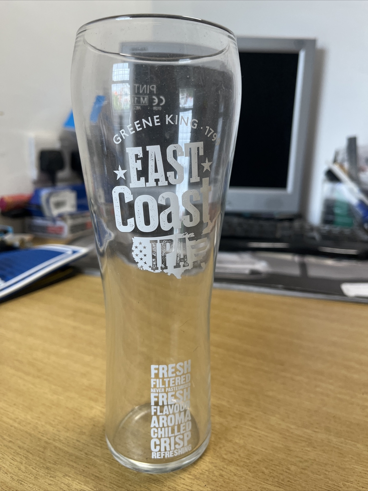 Greene King East Coast IPA pint beer glass eBay