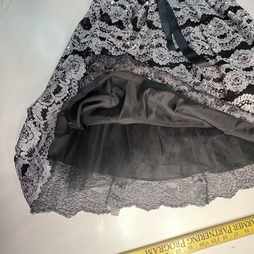 Cachet Cocktailkleid Größe 10 Fit N Flare schwarz n silber Pailletten verziert - Bild 6 von 14