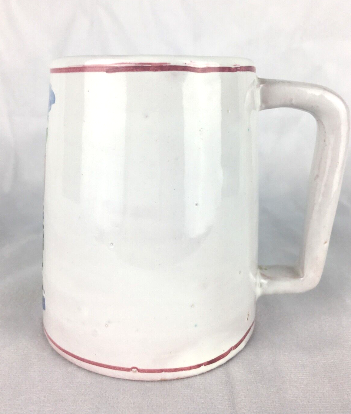 VTG 1953 Mediterranean Cruise Cannes Souvenir Ceramic Mug Signed 12oz