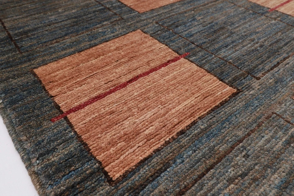 8 ft Hallway Tribal gabbeh Runner Rug Afghan Hand Knotted Wool Bedroom Rug - Image 3 of 4