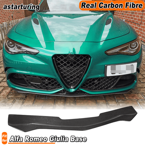 Fit For Alfa Romeo Giulia Base 2015-2020 Front Bumper Lip Spoiler Carbon Fiber - Picture 1 of 10