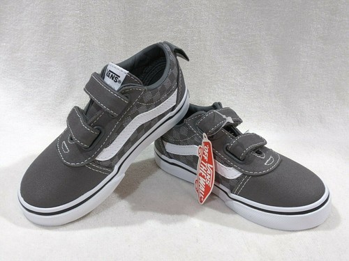 Vans Toddler Boy's Ward V Checker Dot Pewter/White Skate Shoes - Sizes 6/8/9/10 - Picture 1 of 7