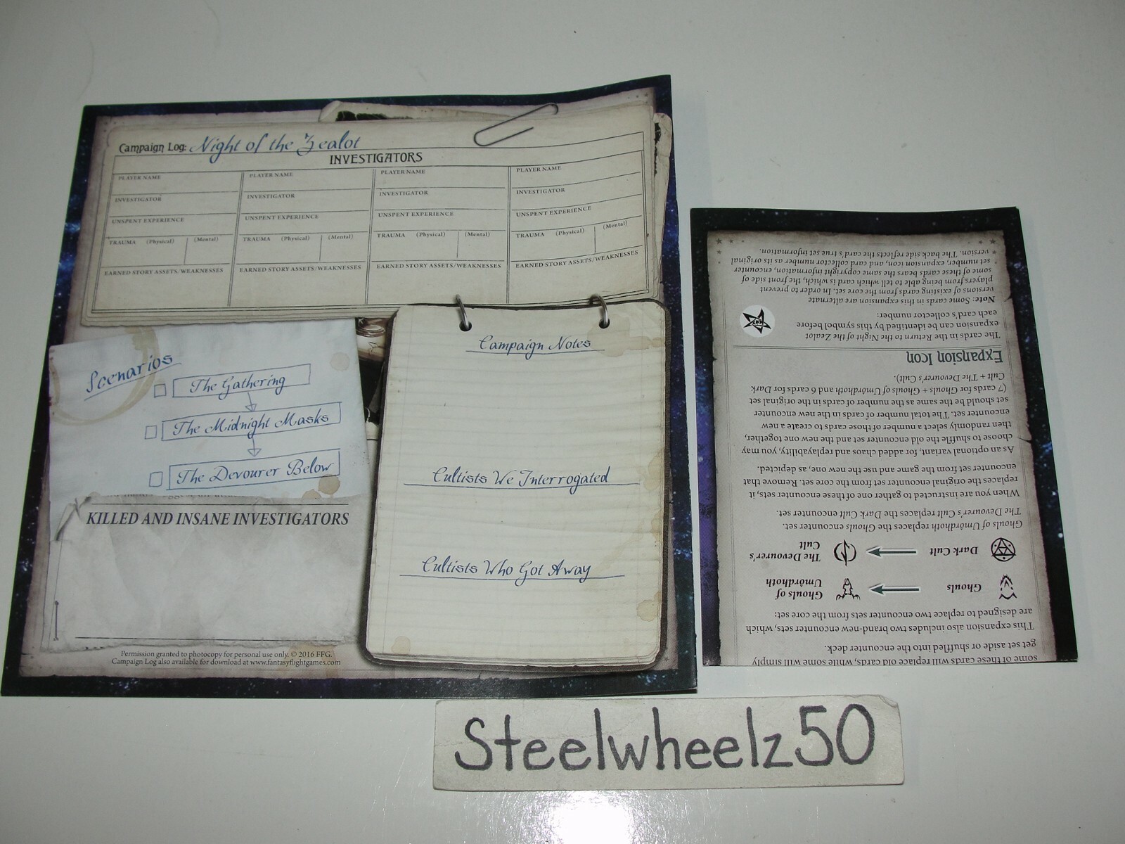 Arkham Horror Card Game Replacement Rules Reference & Campaign Guide Only  Pieces | eBay
