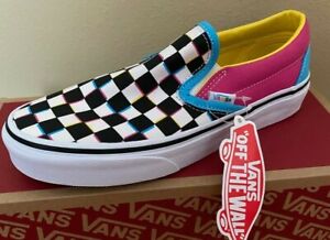 colorful checkerboard vans