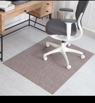 36''x48'' Luxor 1/2'' Rug'D Chair Floor Mat Brown/Ivory - Anji Mountain: Geometric
