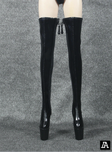 Stivali al ginocchio alla moda tacco alto 1/6 per fantastico giocattolo PHICEN figura femminile - Foto 4 di 4