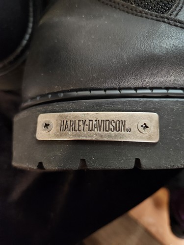 HARLEY DAVIDSON Men's Black Leather Motorcycle Boots Size 12 - Picture 6 of 9