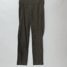 Counterparts Pull On Pants Super Stretch Black Gold Shimmer Slim Leg Women Small