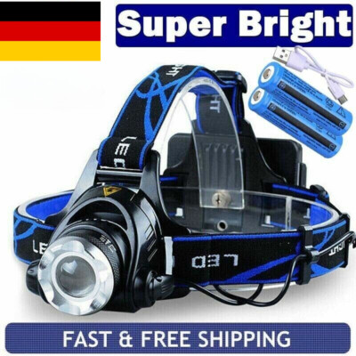 990000LM LED Headlamp Rechargeable Headlight Zoomable Head Torch Lamp Flashlight