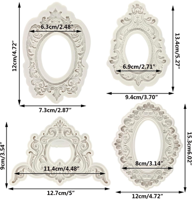 RFGHAC Crown Fondant vorm kroon taart topper vorm siliconen kroon hart mal voor taart decoratie cupcake topper snoep chocolade cum pasta polymeer klei set van 4