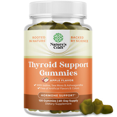 Vegan Thyroid Gummies with Sea Moss for Comprehensive Thyroid Support 120ct