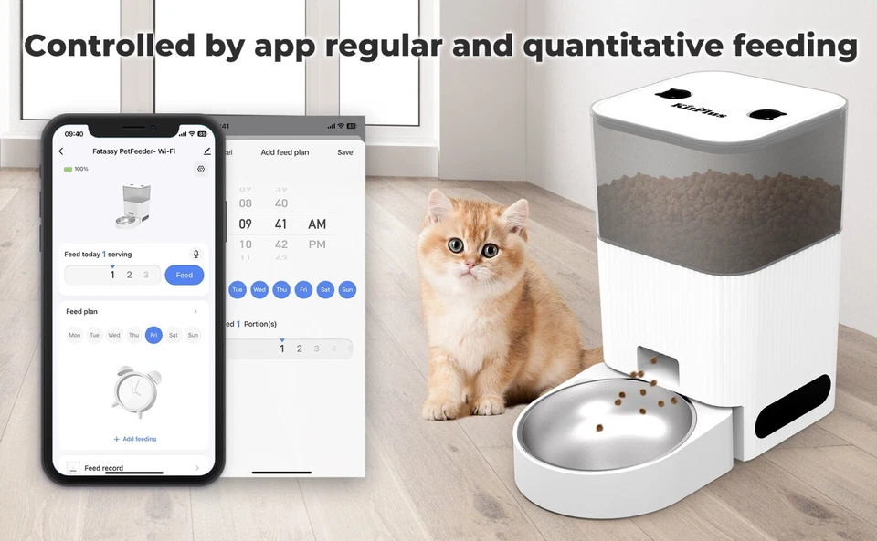 Automatic Dog Feeder Cat feeder with Timer, APP Control,Wifi, 4L capacity, - Image 2 of 4