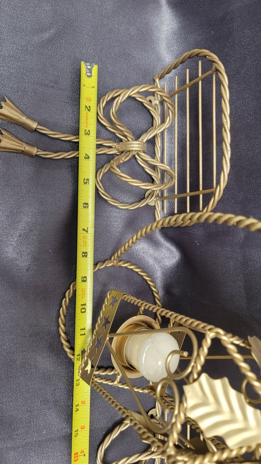 Vintage Wire Rope Hanging Candle Holder And 2 Shelves